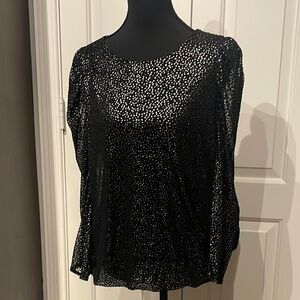 Alfani Shimmering Black Sleeve Blouse (A)